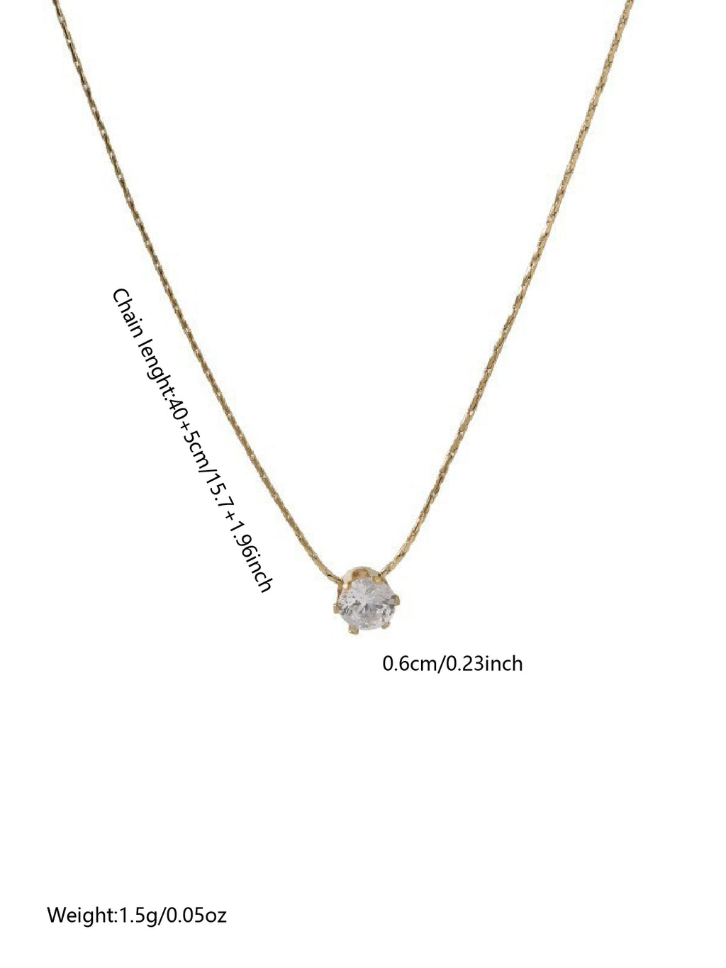 Gold Zircon Pendant Necklace