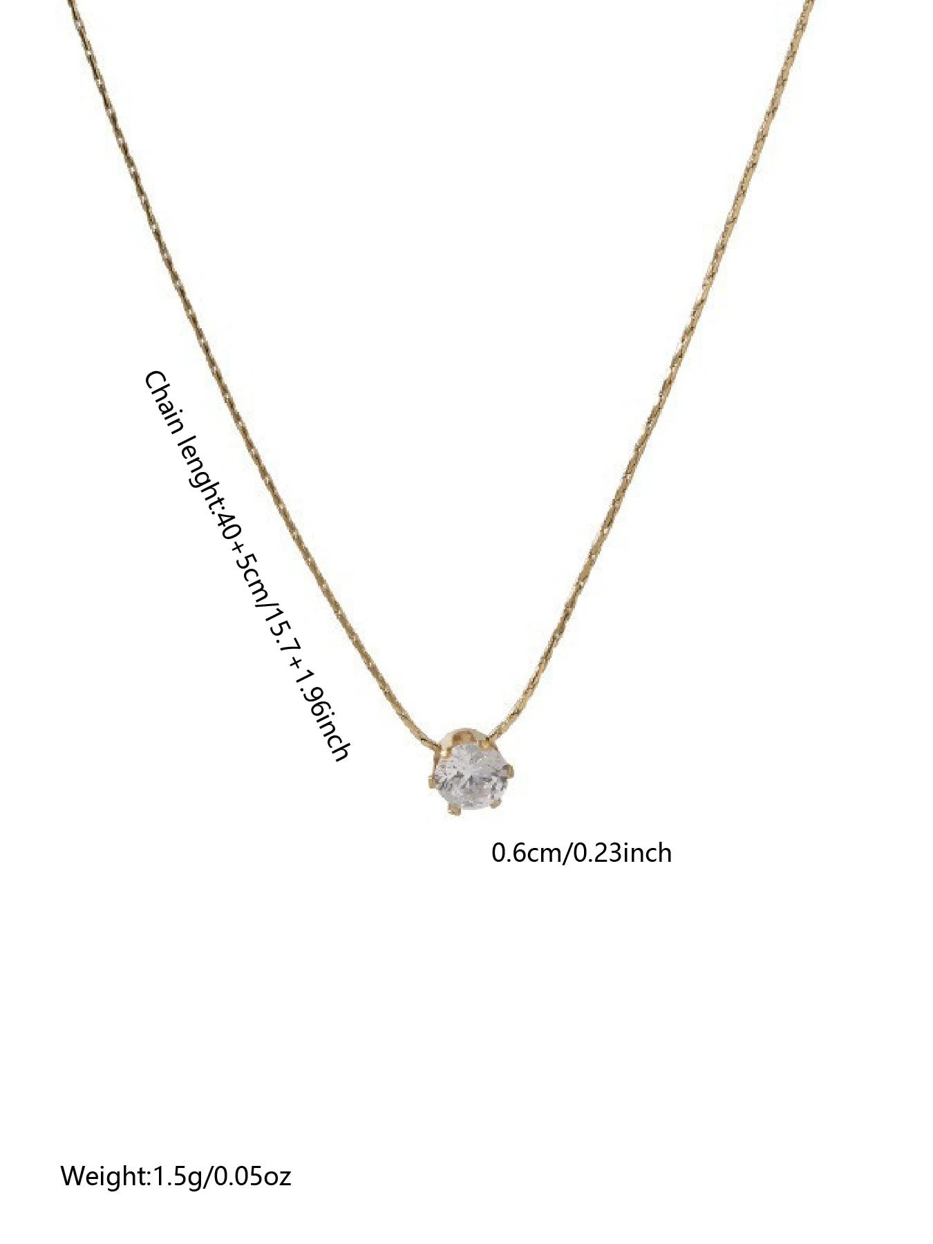 Gold Zircon Pendant Necklace