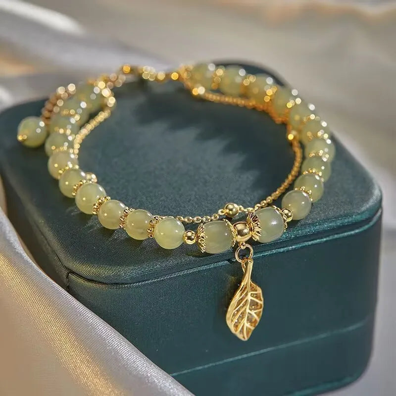 Aura Jade Leaf Bangle