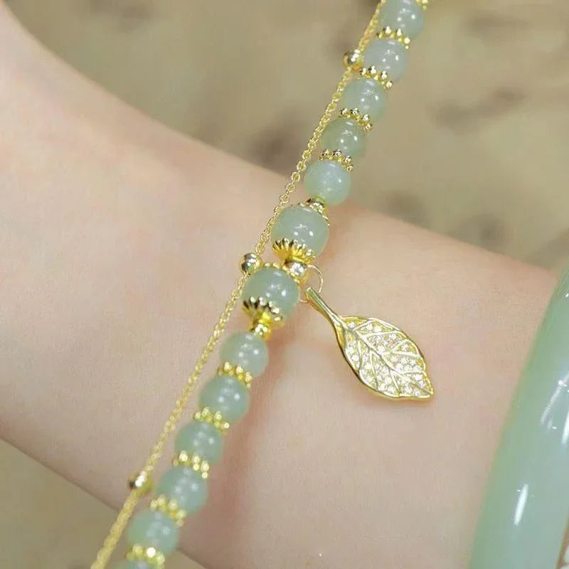 Aura Jade Leaf Bangle
