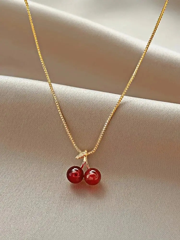 Cherry Drop Necklace