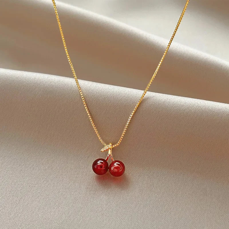 Cherry Drop Necklace