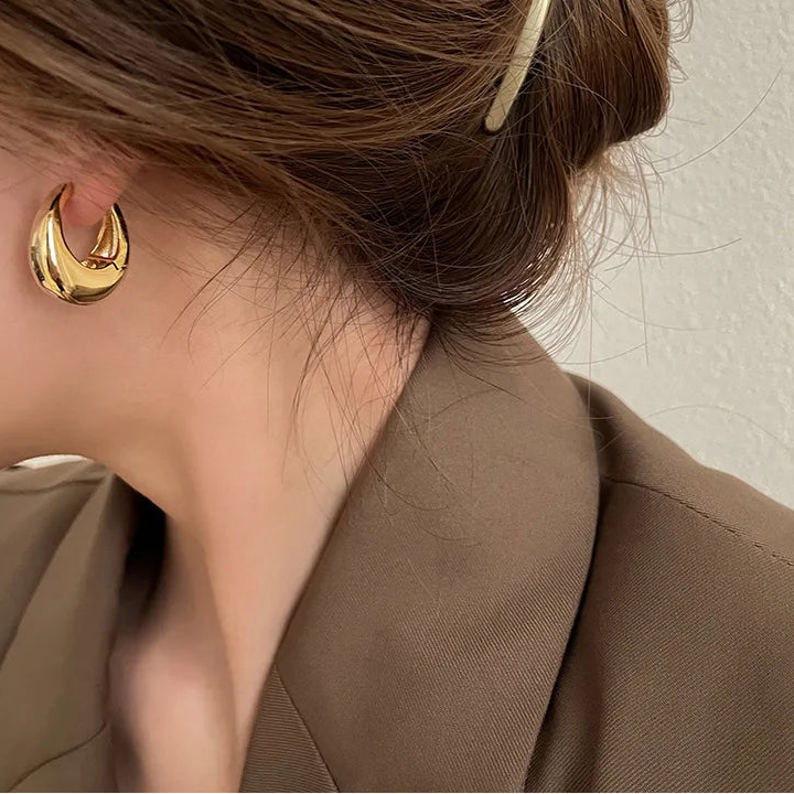 Elegant 3D Oval Earrings