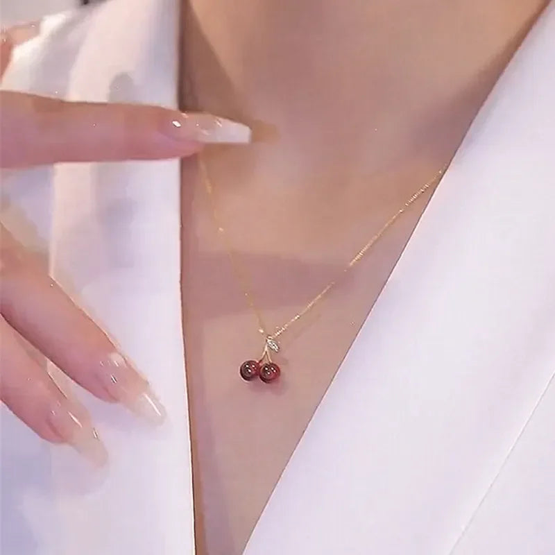 Cherry Drop Necklace