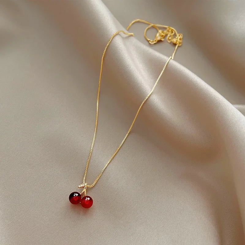 Cherry Drop Necklace