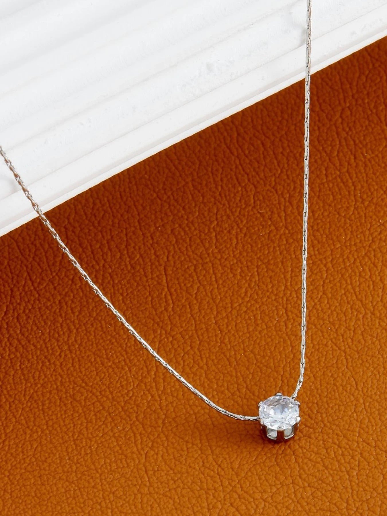 Gold Zircon Pendant Necklace